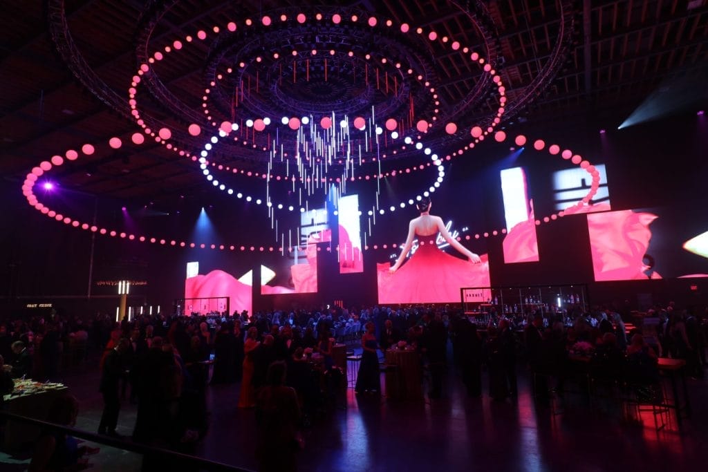 Kinetic lighting and LED displays at Assembly Gala.